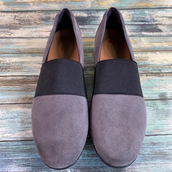 Clarks Un Blush Lo Loafer Shoe Womens Size 7N Gray Suede Comfort Slip Ons Flats - Picture 3 of 10